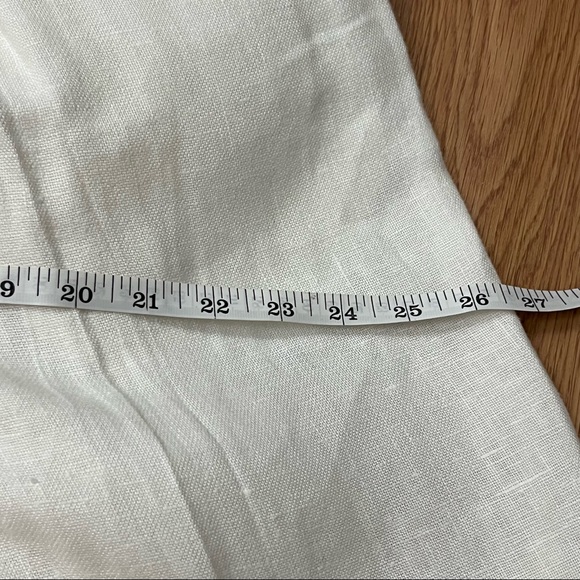 Vintage 90’s Saks Fifth Avenue White Linen High Waisted  Trouser Shorts PL - Picture 7 of 8